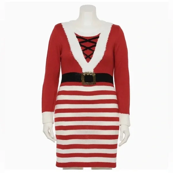 Almost Famous | Dresses | Christmas Santa Sweater Dress Womens Juniors Plus Size X Red White Stripes | Poshmark Almost Famous | Dresses | Christmas Santa Sweater Dress Womens Juniors Plus Size X Red White Stripes | Poshmark